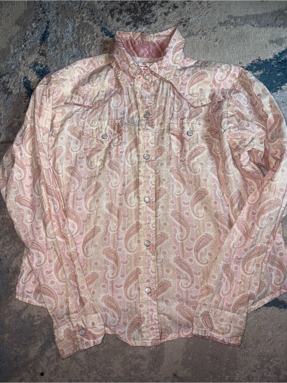 Panhandle Slim Pink and Cream Paisley Western Button-Down Shirt